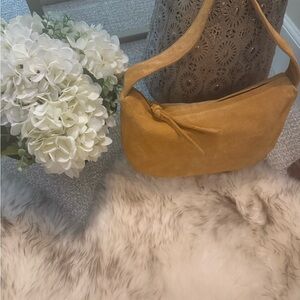 Elegant Tan Suede Shoulder Bag